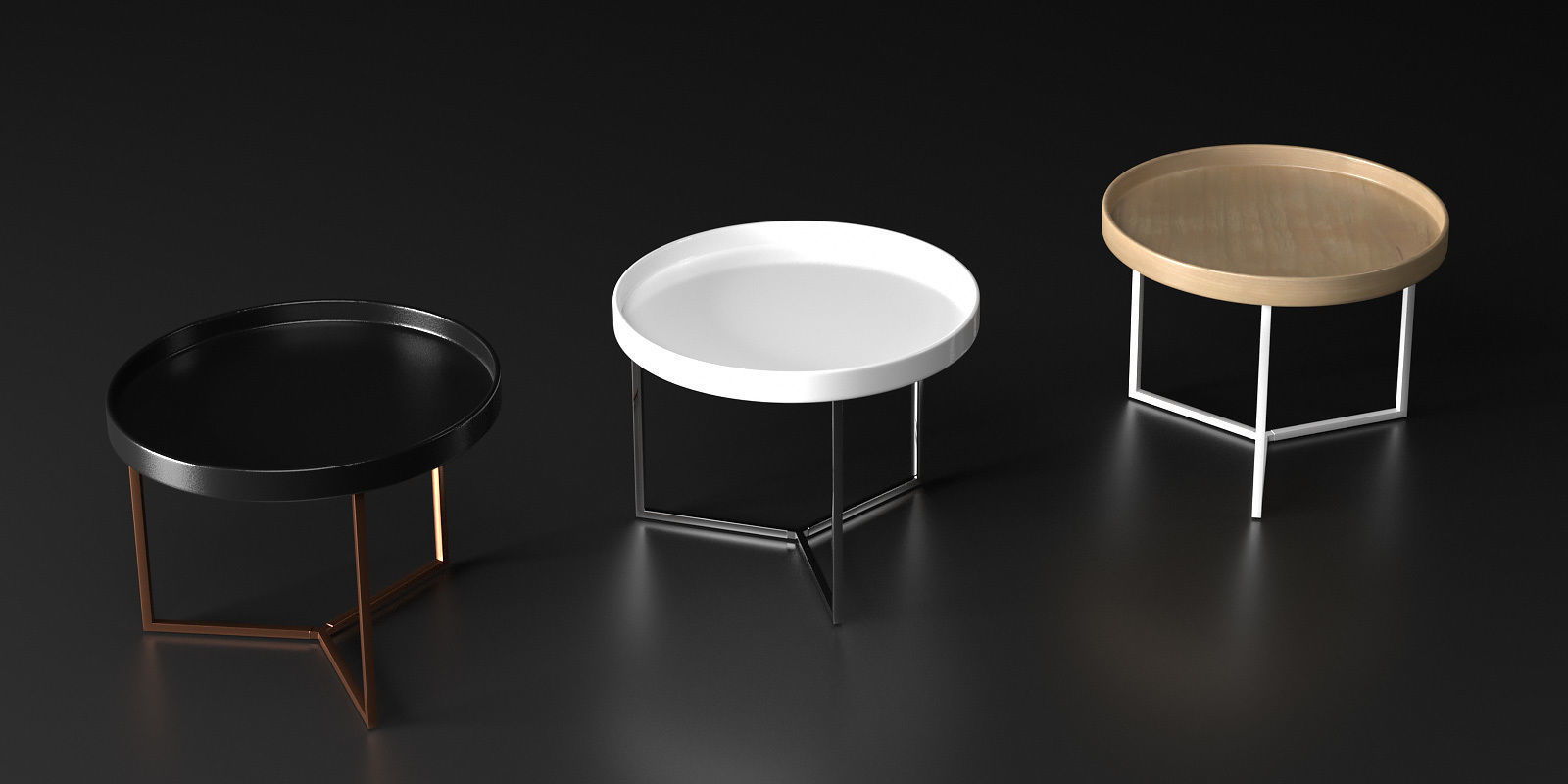 Tables collection two side 3D model_8