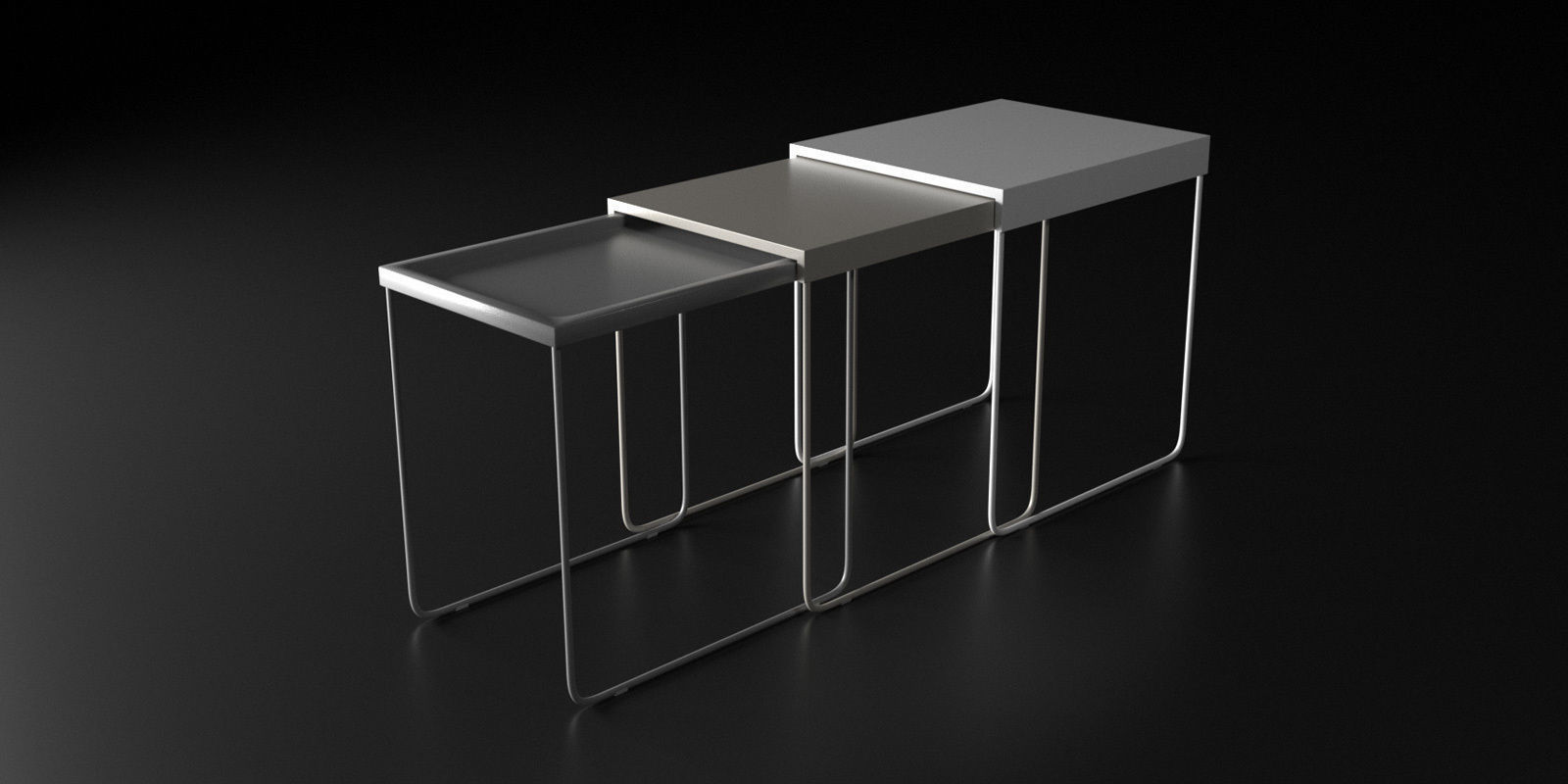 Tables collection two side 3D model_7