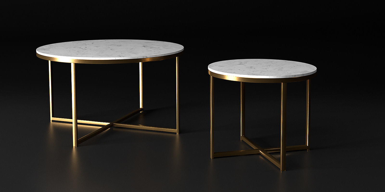 Tables collection two side 3D model_25