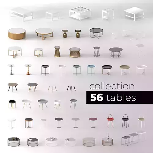 Tables collection two side 3D model