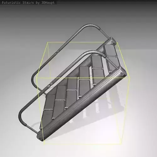 Futuristic Stairs - 19 - Basic Textures Low-poly 3D model