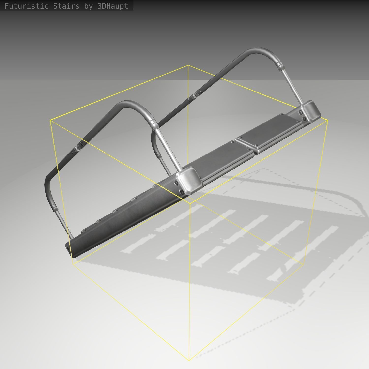 Futuristic Stairs - 19 - Basic Textures Low-poly 3D model_1