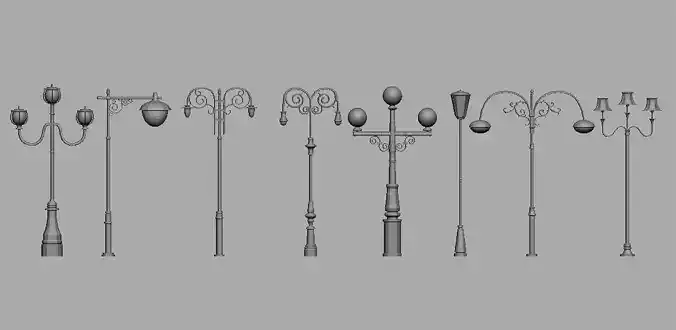 environment Street lights set