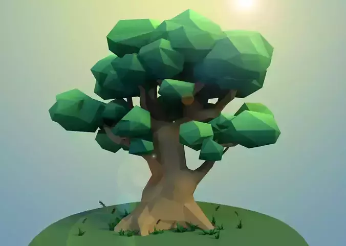 Low Poly Tree Big Free low-poly 3D model