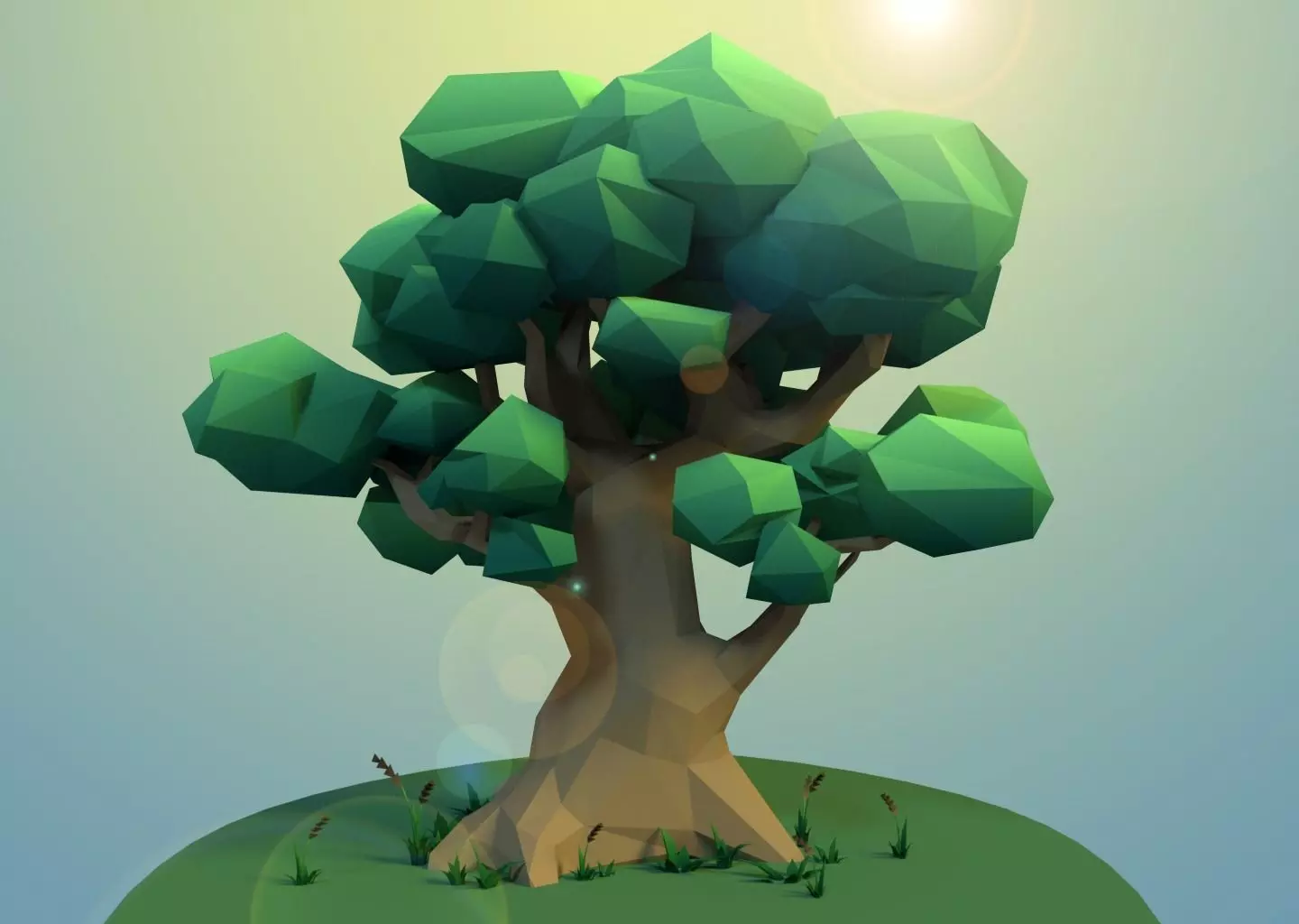 Low Poly Tree Big Free low-poly 3D model_0