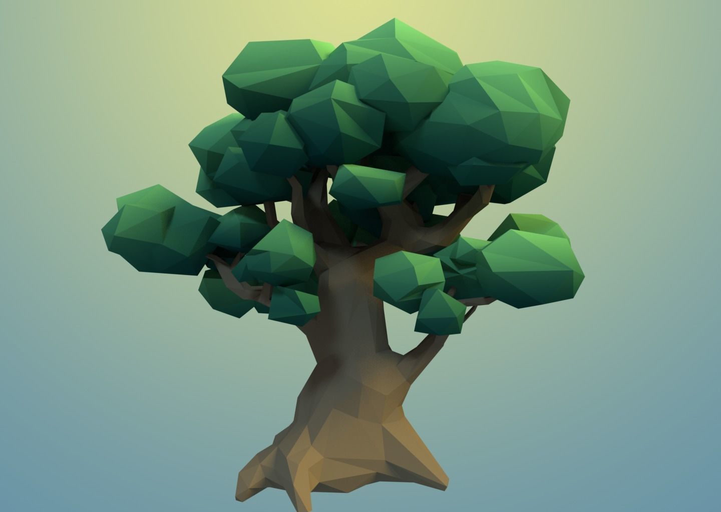 Low Poly Tree Big Free low-poly 3D model_1