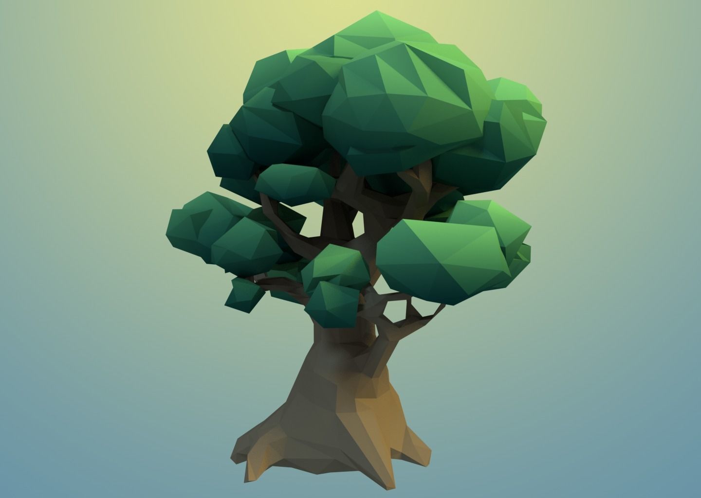 Low Poly Tree Big Free low-poly 3D model_2