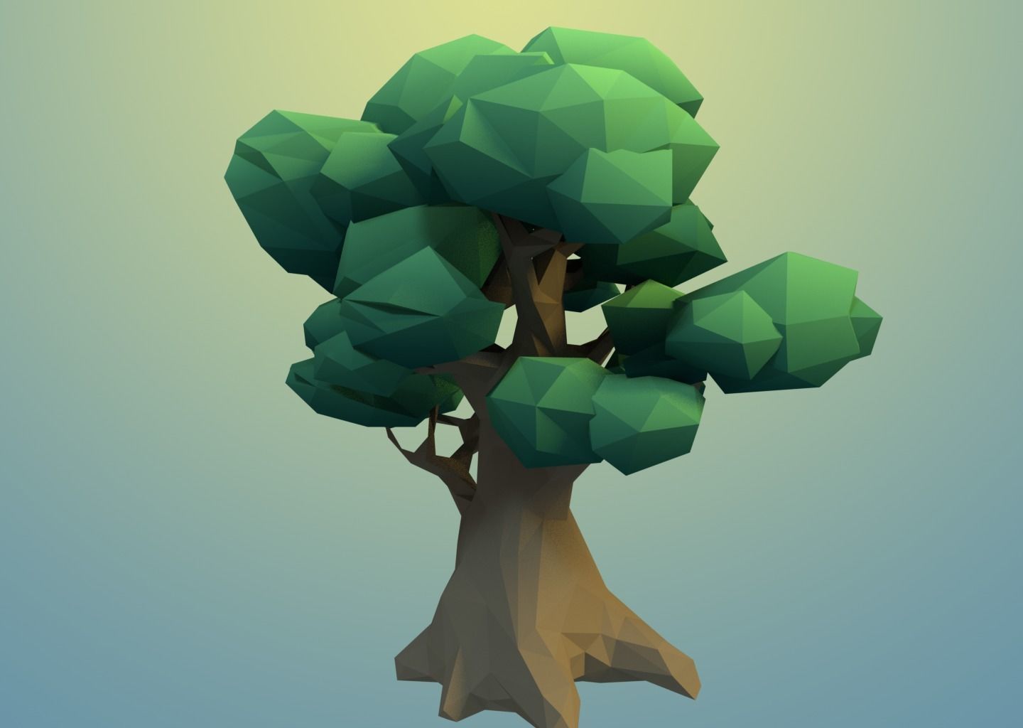 Low Poly Tree Big Free low-poly 3D model_4