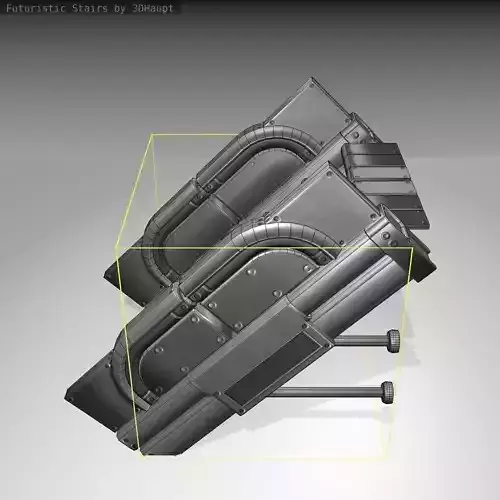 Futuristic Stairs - 21 - Basic Textures Low-poly 3D model