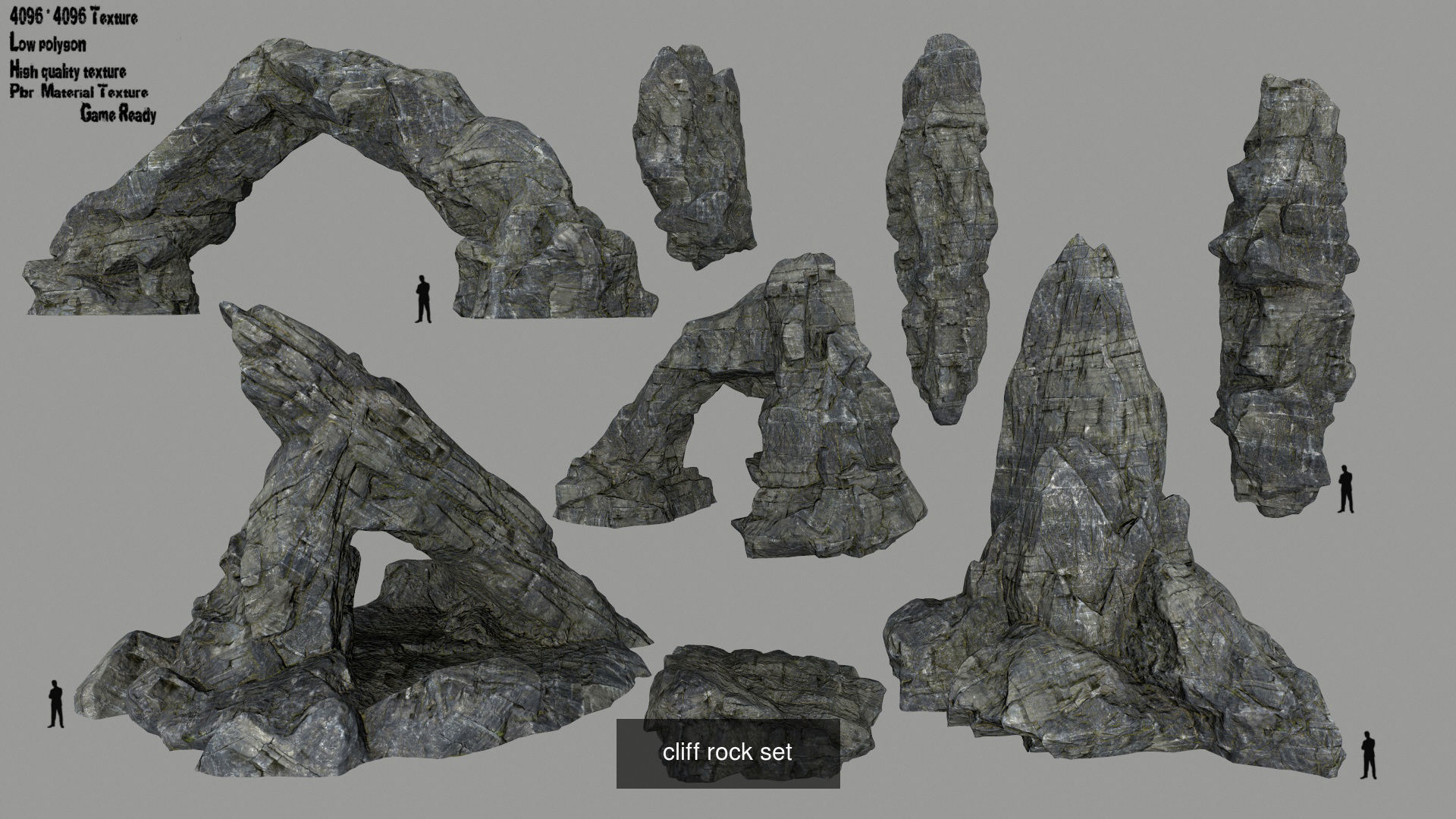 cliff rocks set 3D Model Collection_1
