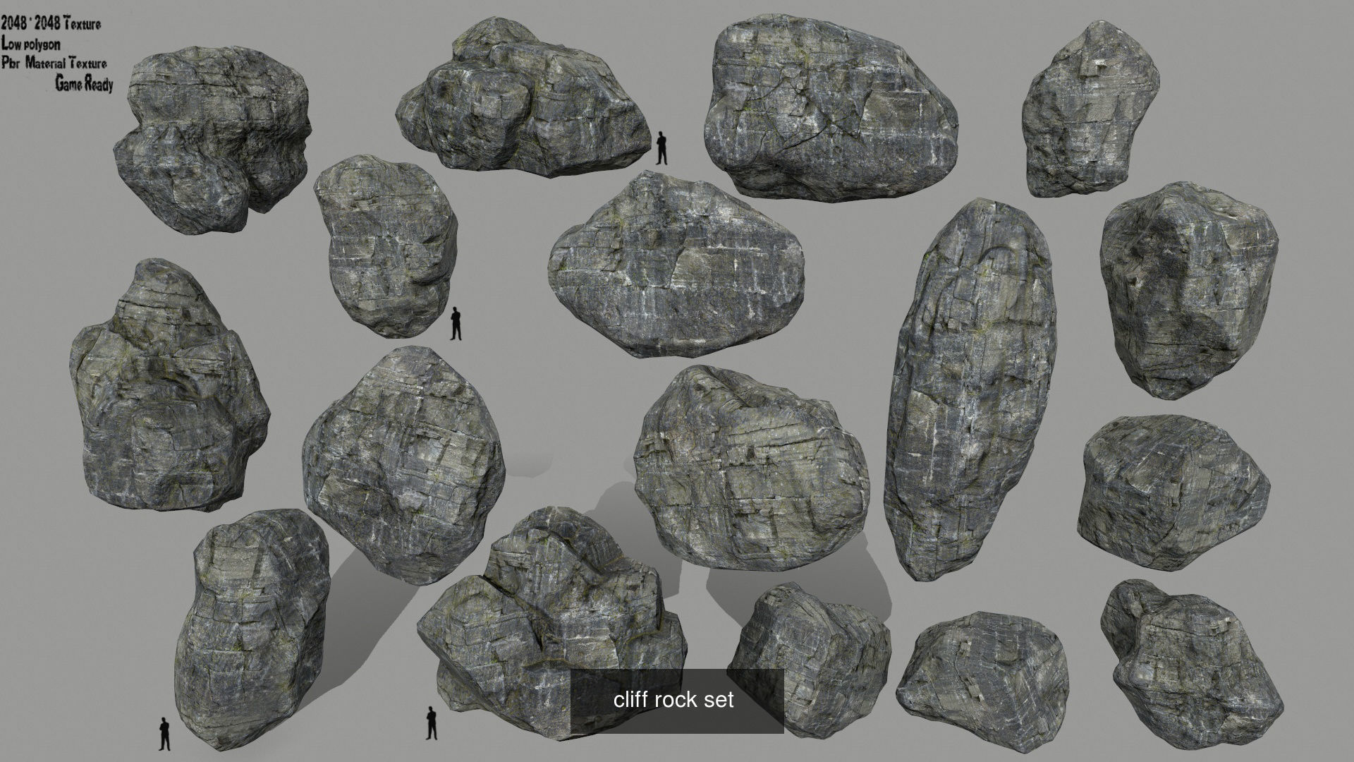 cliff rocks set 3D Model Collection_2