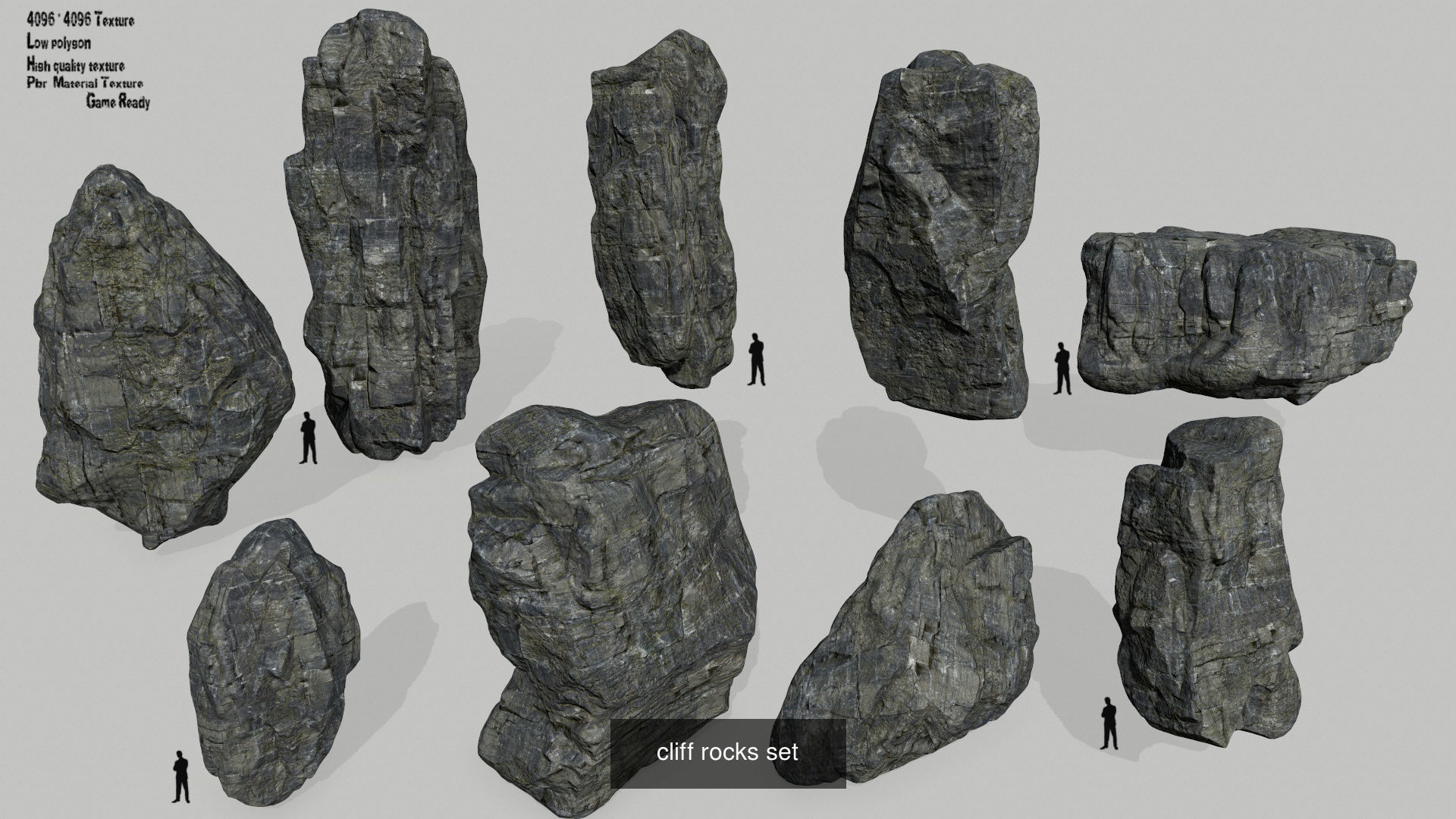 cliff rocks set 3D Model Collection_3
