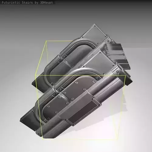 Futuristic Stairs - 22 - Basic Textures Low-poly 3D model