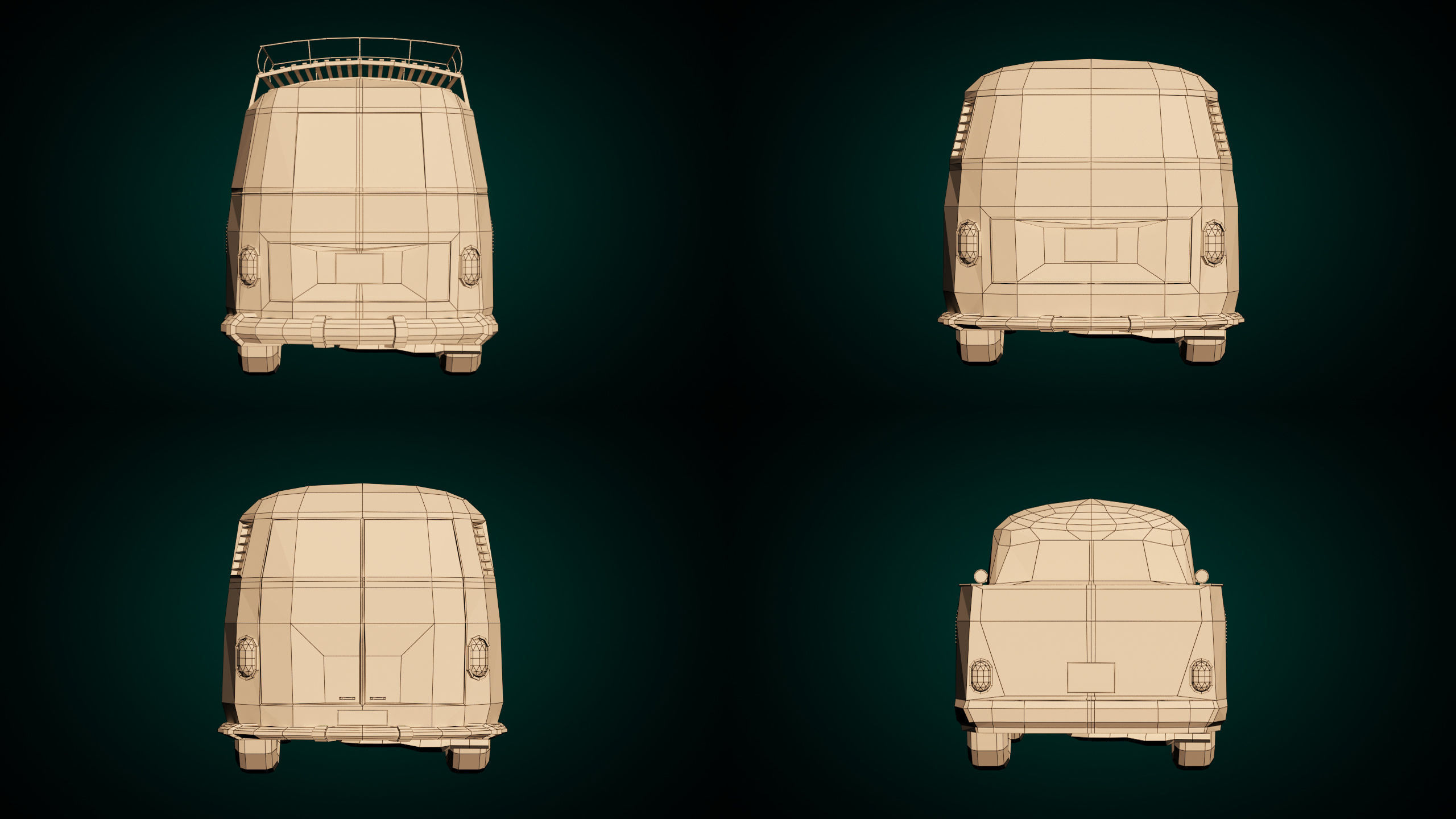 Low-Poly Cartoon Camper Pack 3D Model Collection_11