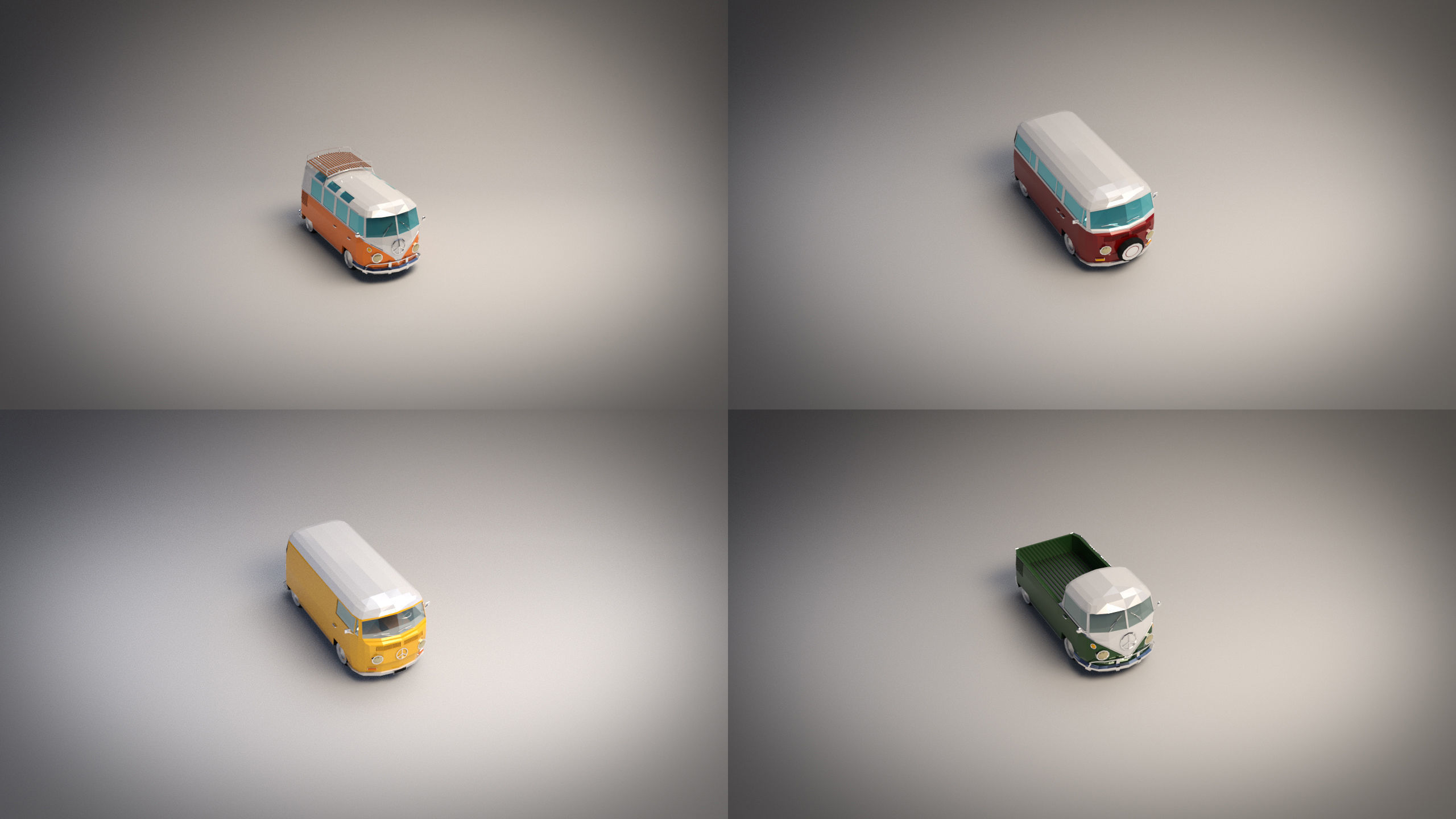 Low-Poly Cartoon Camper Pack 3D Model Collection_5