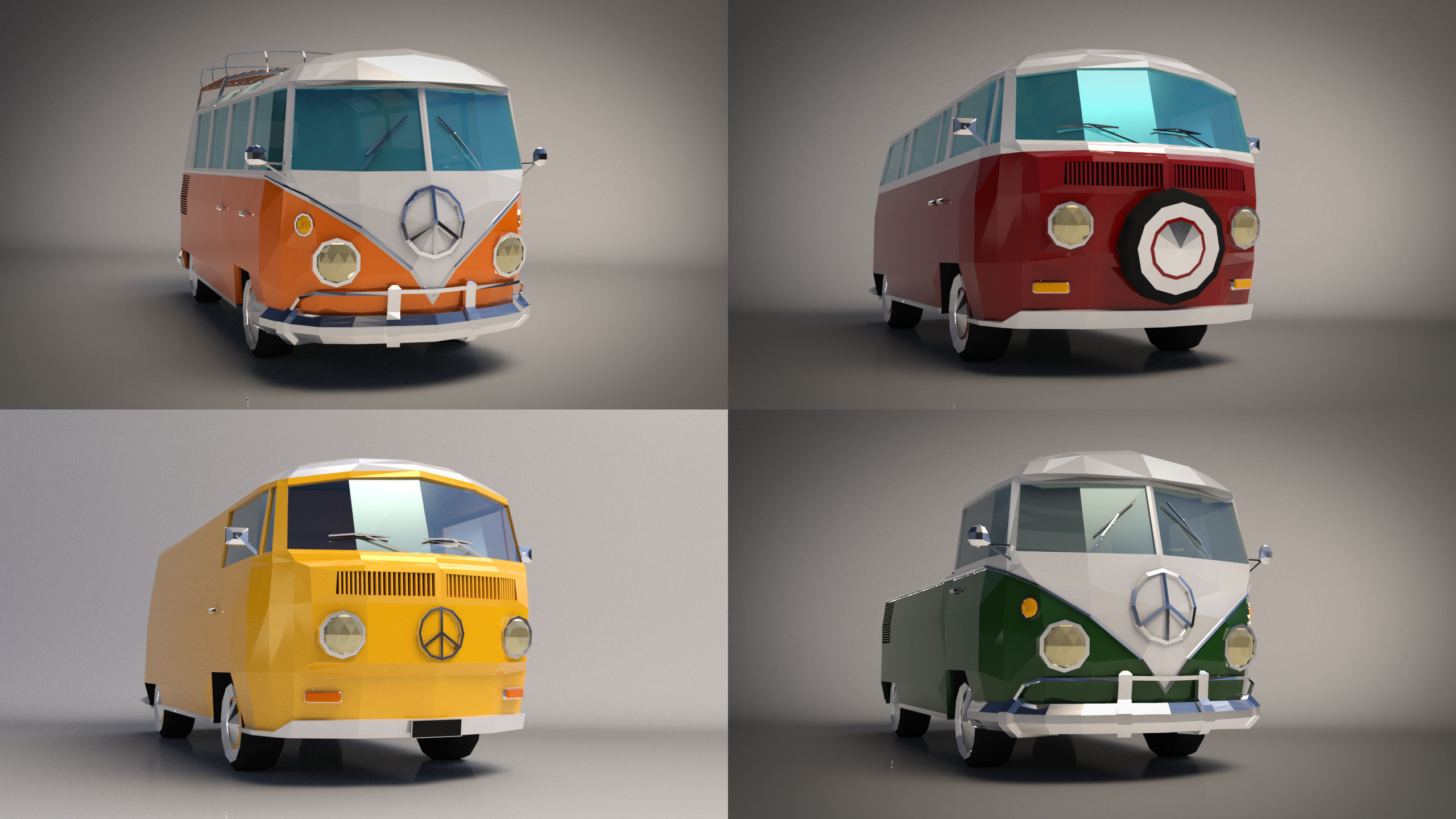 Low-Poly Cartoon Camper Pack 3D Model Collection_7