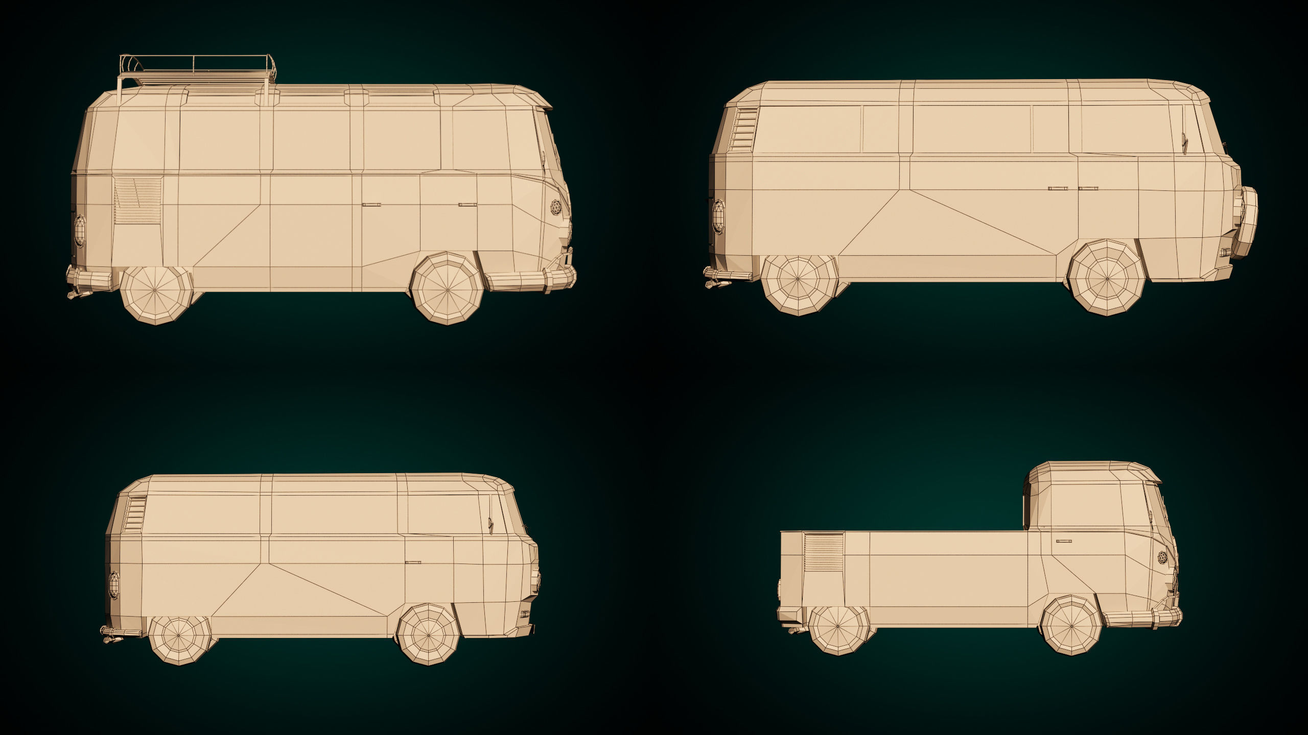 Low-Poly Cartoon Camper Pack 3D Model Collection_9
