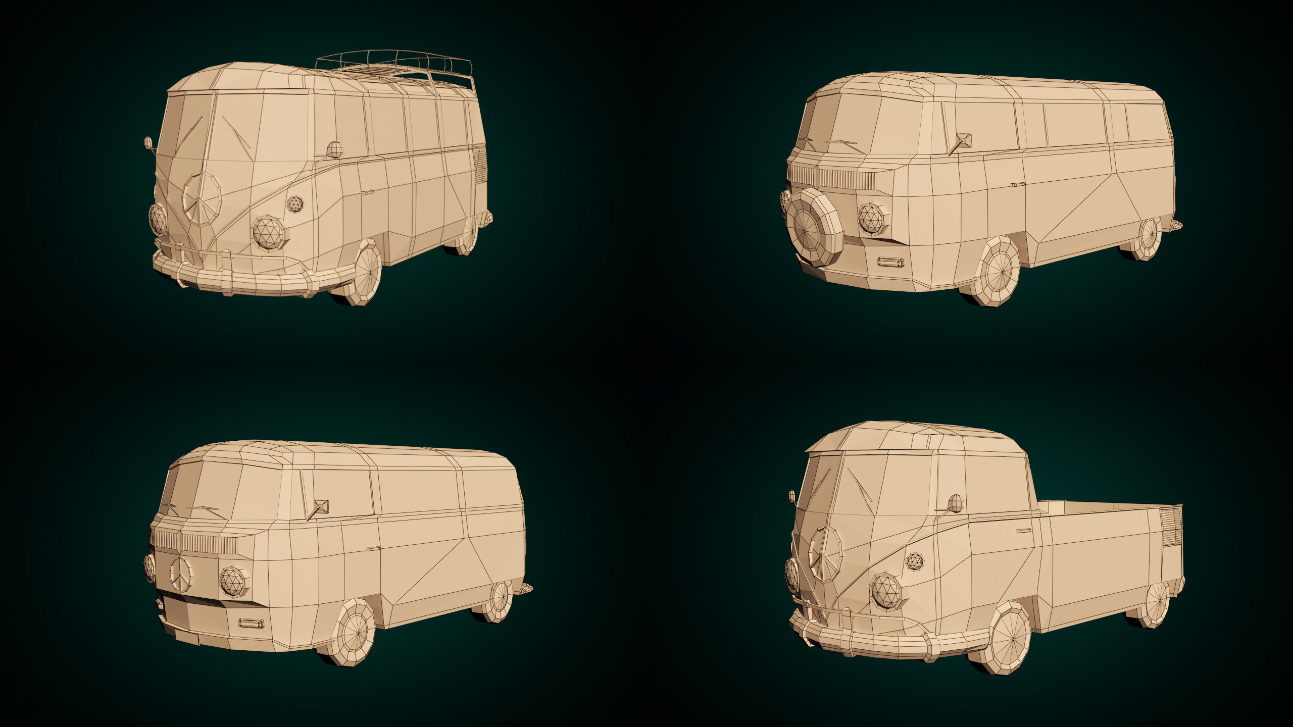 Low-Poly Cartoon Camper Pack 3D Model Collection_12