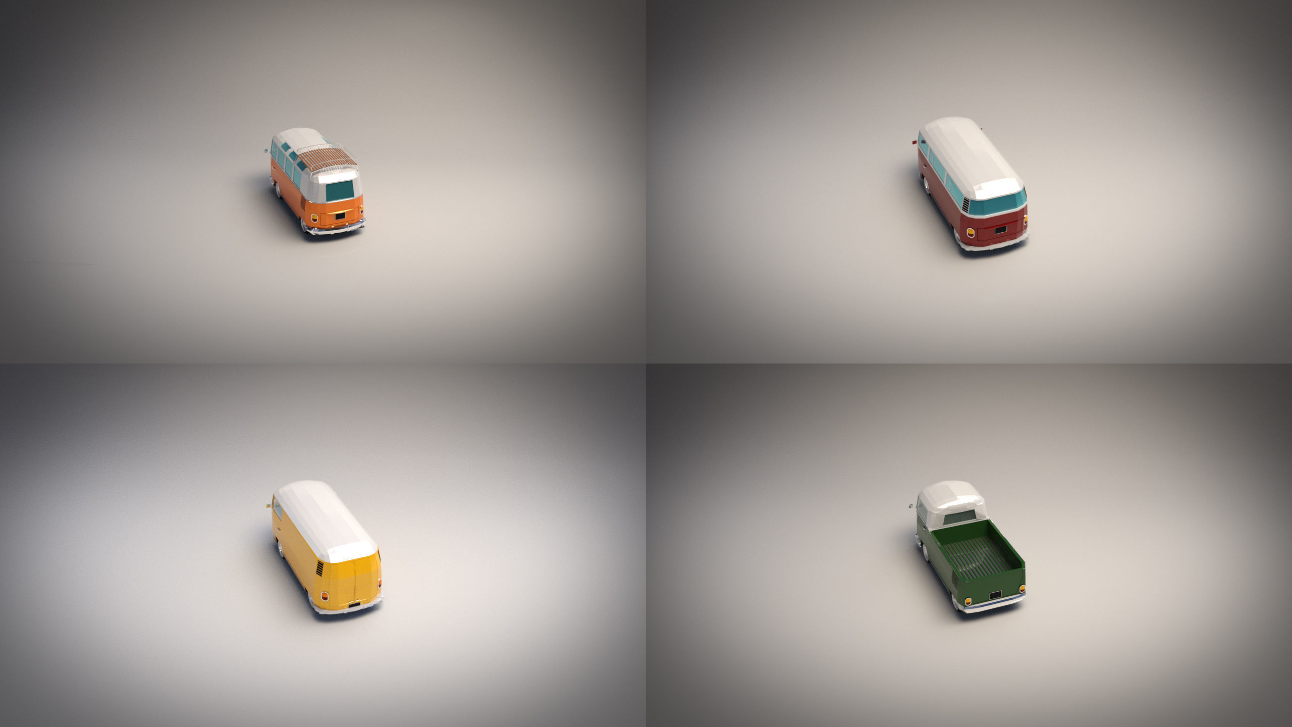Low-Poly Cartoon Camper Pack 3D Model Collection_4