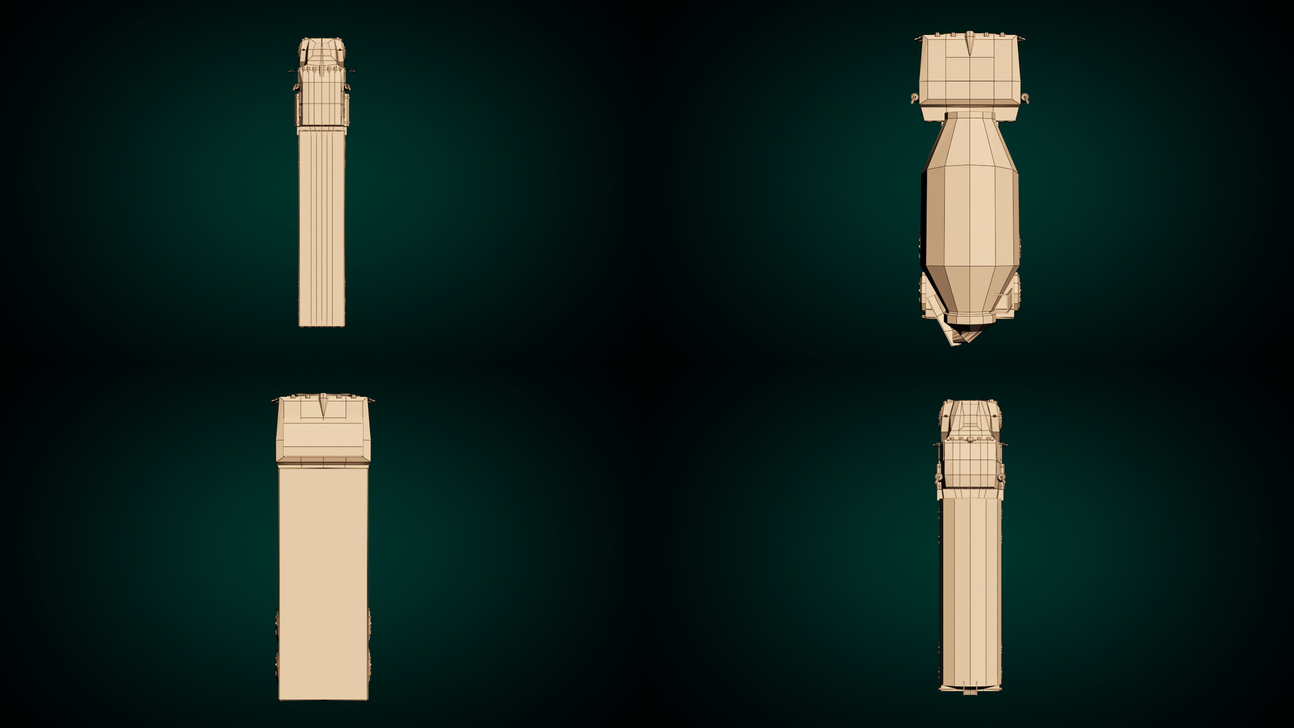 Low Poly Cartoon Truck Pack 01 3D Model Collection_16