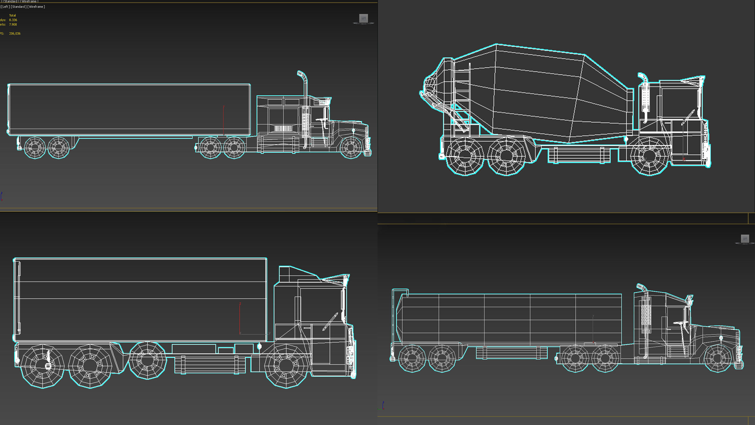 Low Poly Cartoon Truck Pack 01 3D Model Collection_21