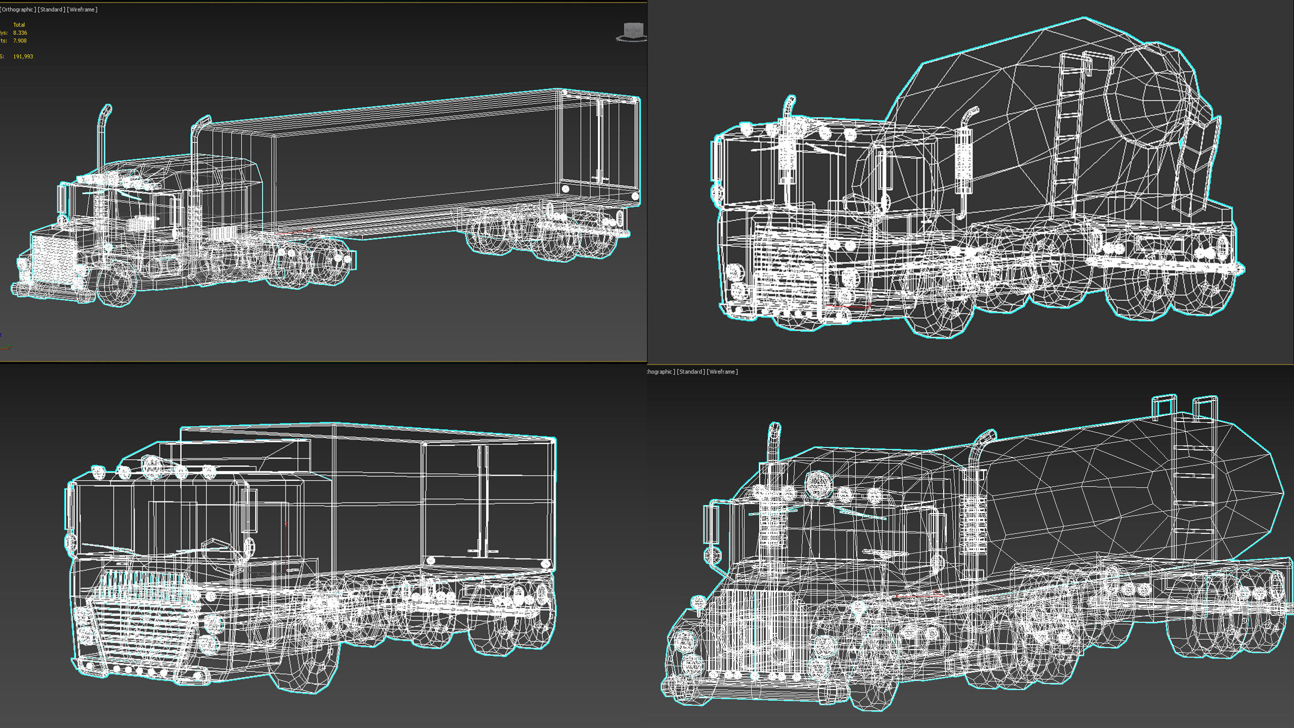 Low Poly Cartoon Truck Pack 01 3D Model Collection_18