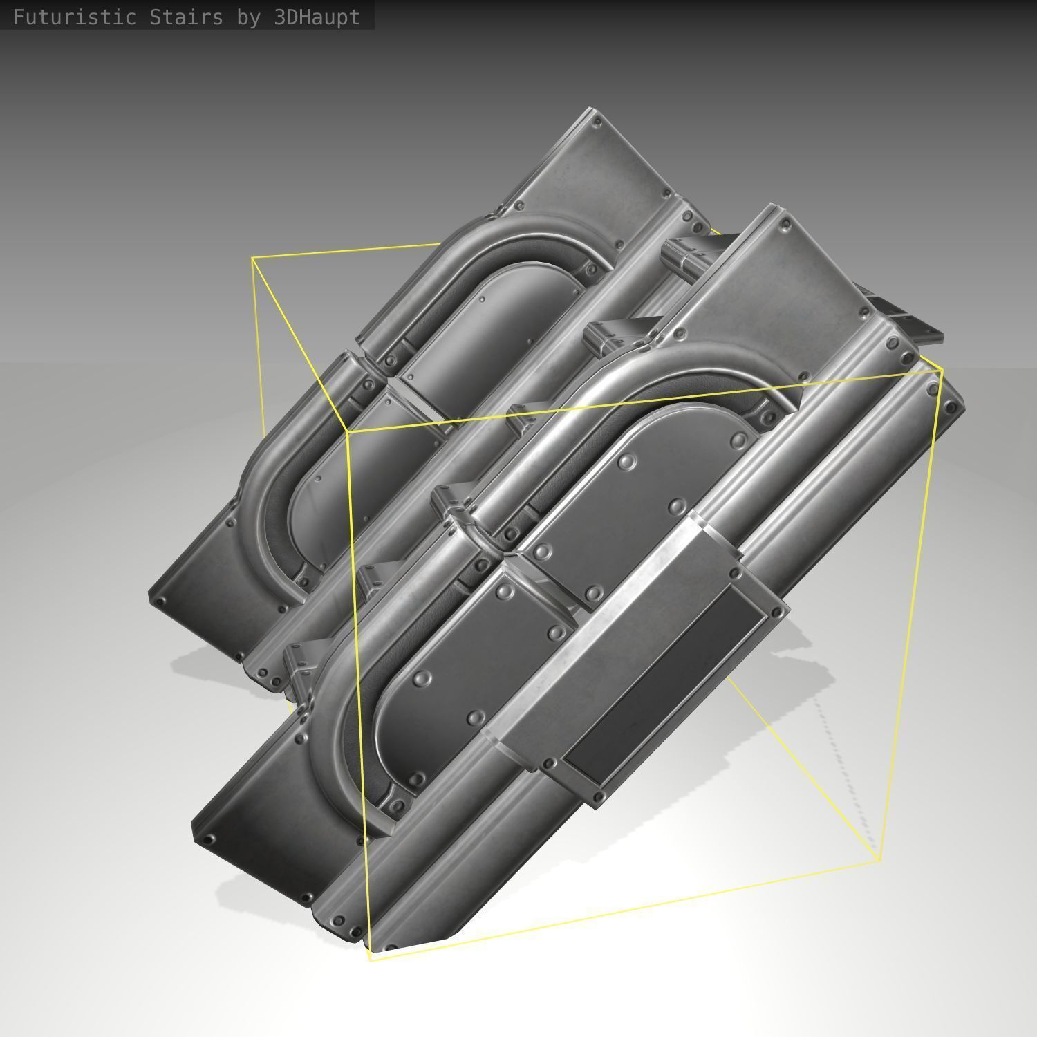 Futuristic Stairs - 23 - Basic Textures Low-poly 3D model_23