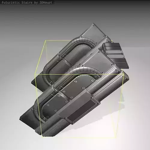 Futuristic Stairs - 23 - Basic Textures Low-poly 3D model