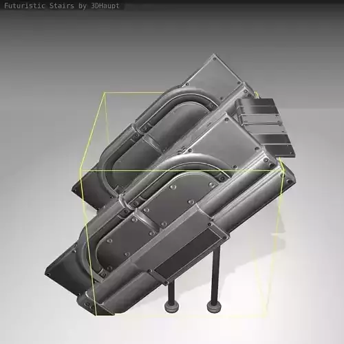 Futuristic Stairs - 24 - Basic Textures Low-poly 3D model