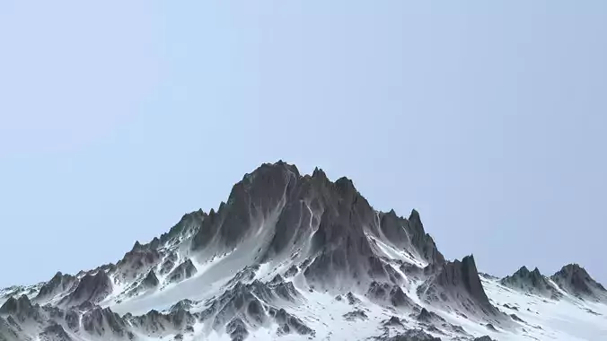 snow mountain Low-poly 3D model