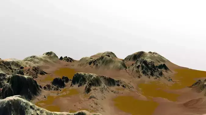 Mars  Canyon  Low-poly 3D model