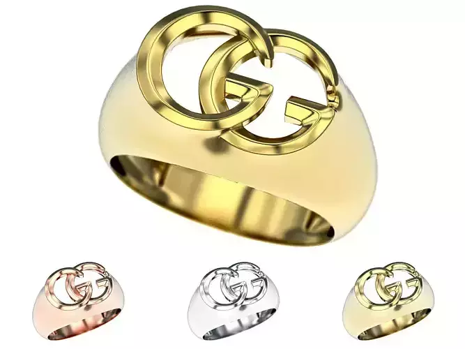 Gucci GG ring 3d printable model Fashion jewelry stl 3dm 3D print model