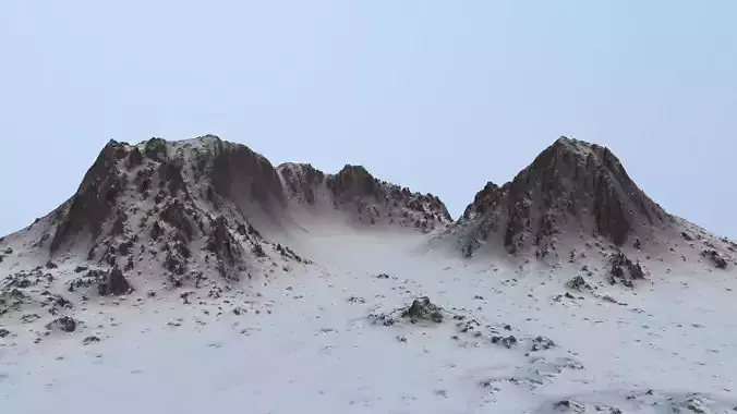snow mountain  Low-poly 3D model