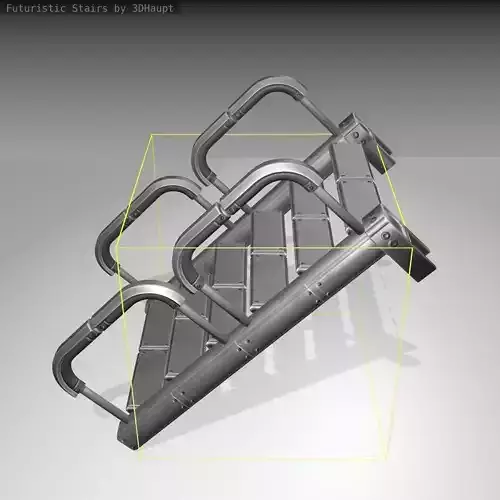 Futuristic Stairs - 26 - Basic Textures Low-poly 3D model