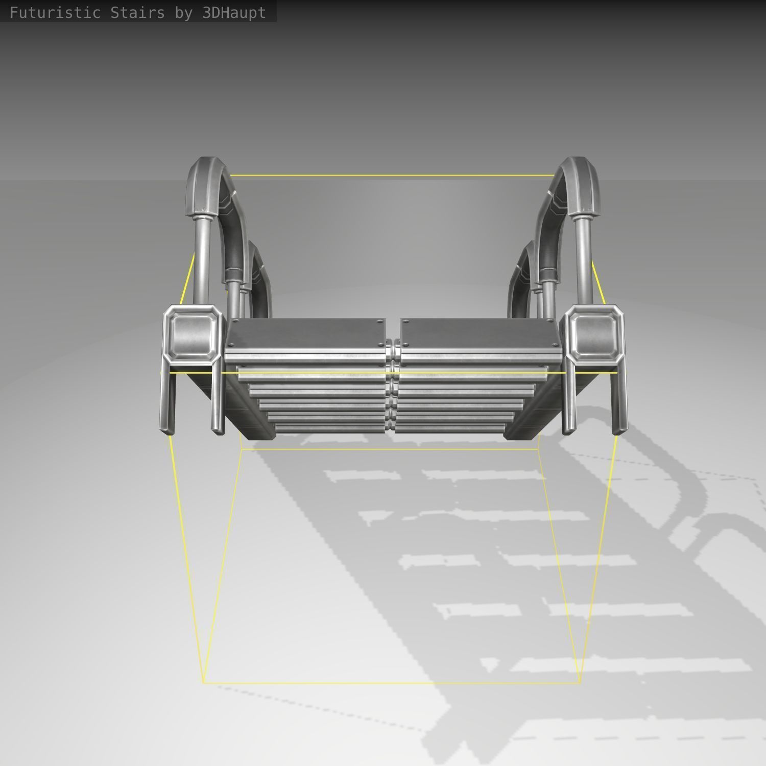 Futuristic Stairs - 26 - Basic Textures Low-poly 3D model_2