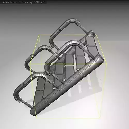 Futuristic Stairs - 27 - Basic Textures Low-poly 3D model