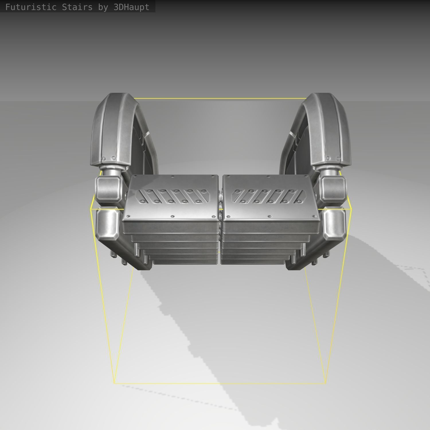 Futuristic Stairs - 31 - Basic Textures Low-poly 3D model_2