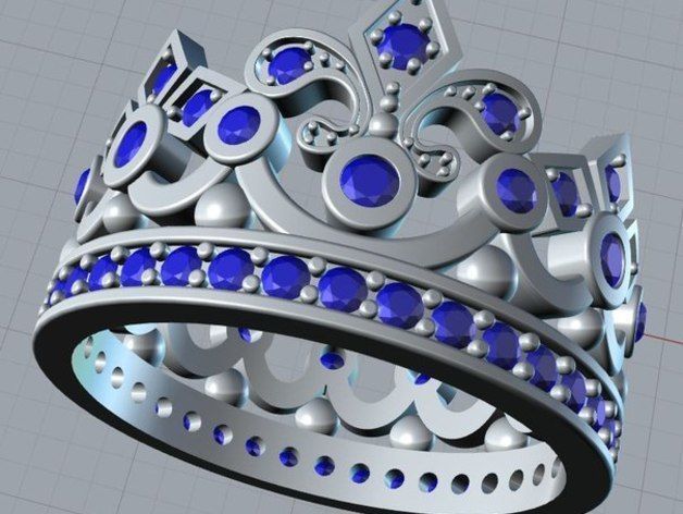 Crown Ring Free 3D print model_1
