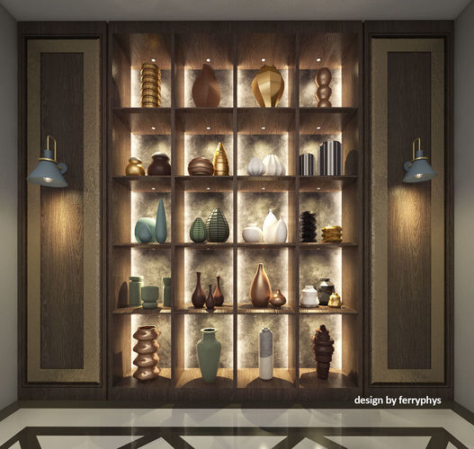 vases decor set Low-poly 3D model