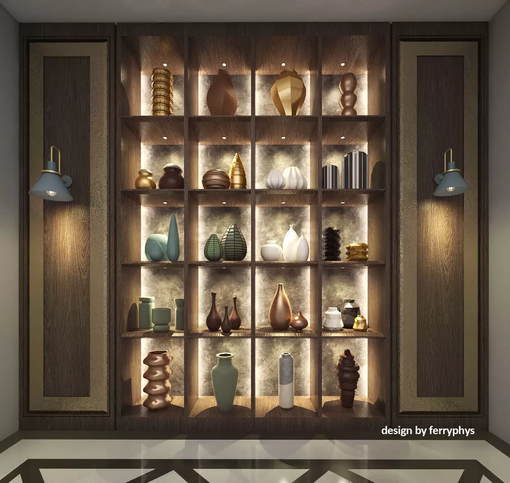 vases decor set Low-poly 3D model_0