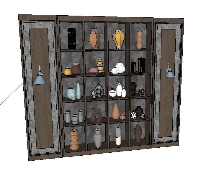 vases decor set Low-poly 3D model_5