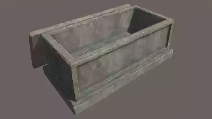 Tomb 4 - PBR concrete box Low-poly 3D model