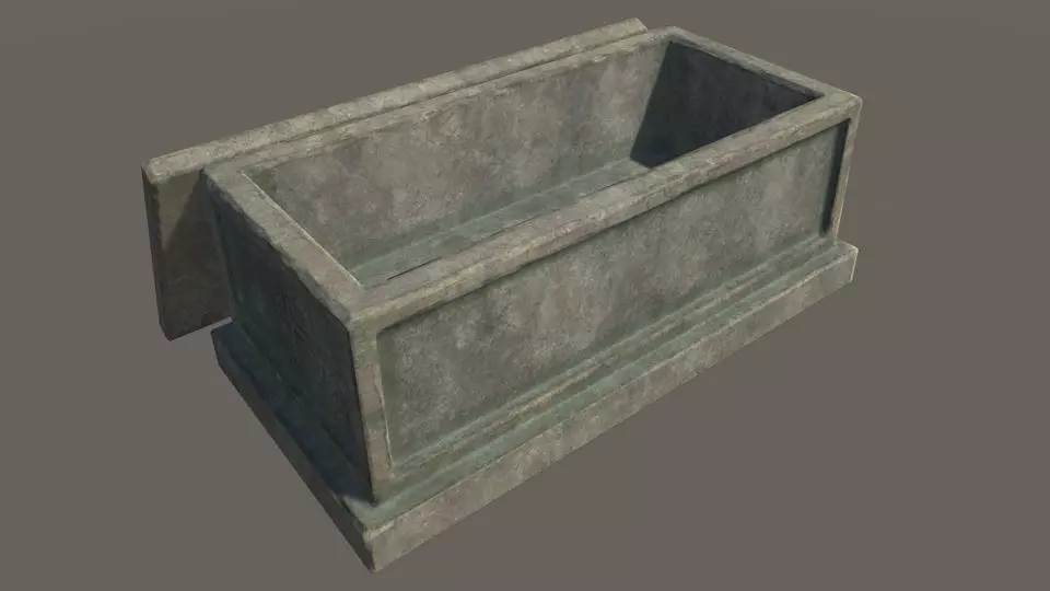 Tomb 4 - PBR concrete box Low-poly 3D model_0