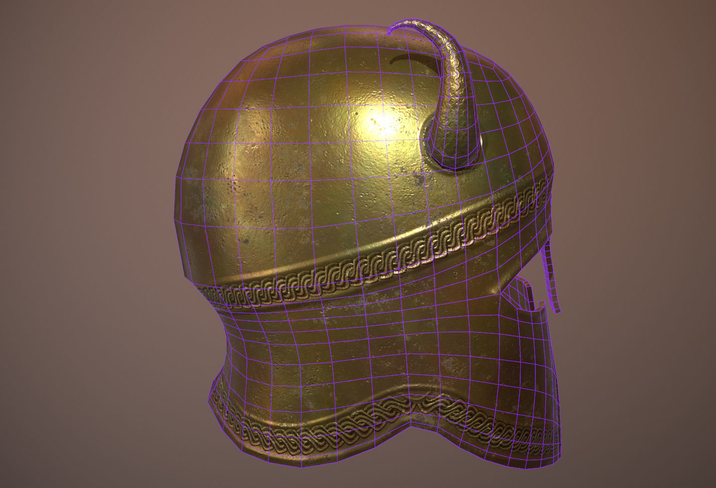 Ancient Helmet Low-poly 3D model_8