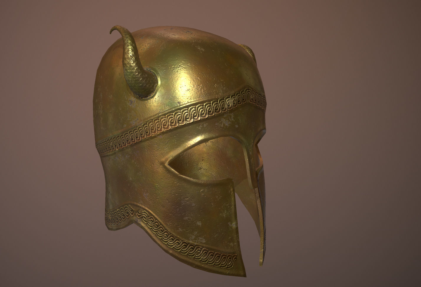 Ancient Helmet Low-poly 3D model_6
