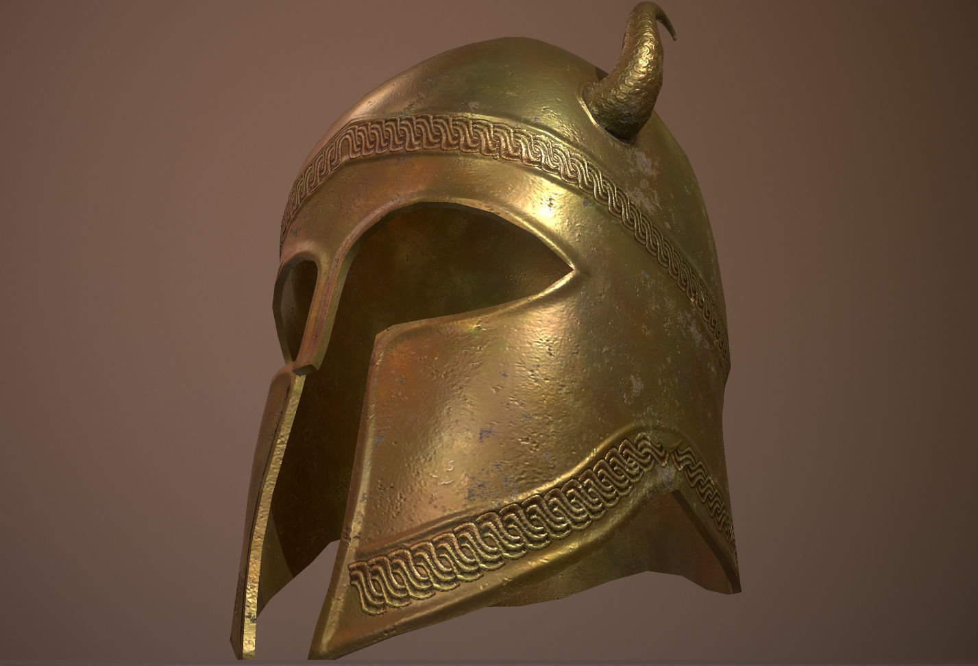 Ancient Helmet Low-poly 3D model_2