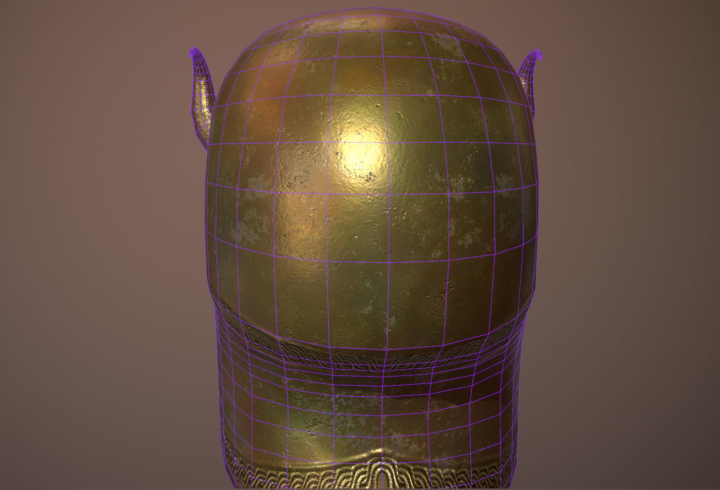 Ancient Helmet Low-poly 3D model_10