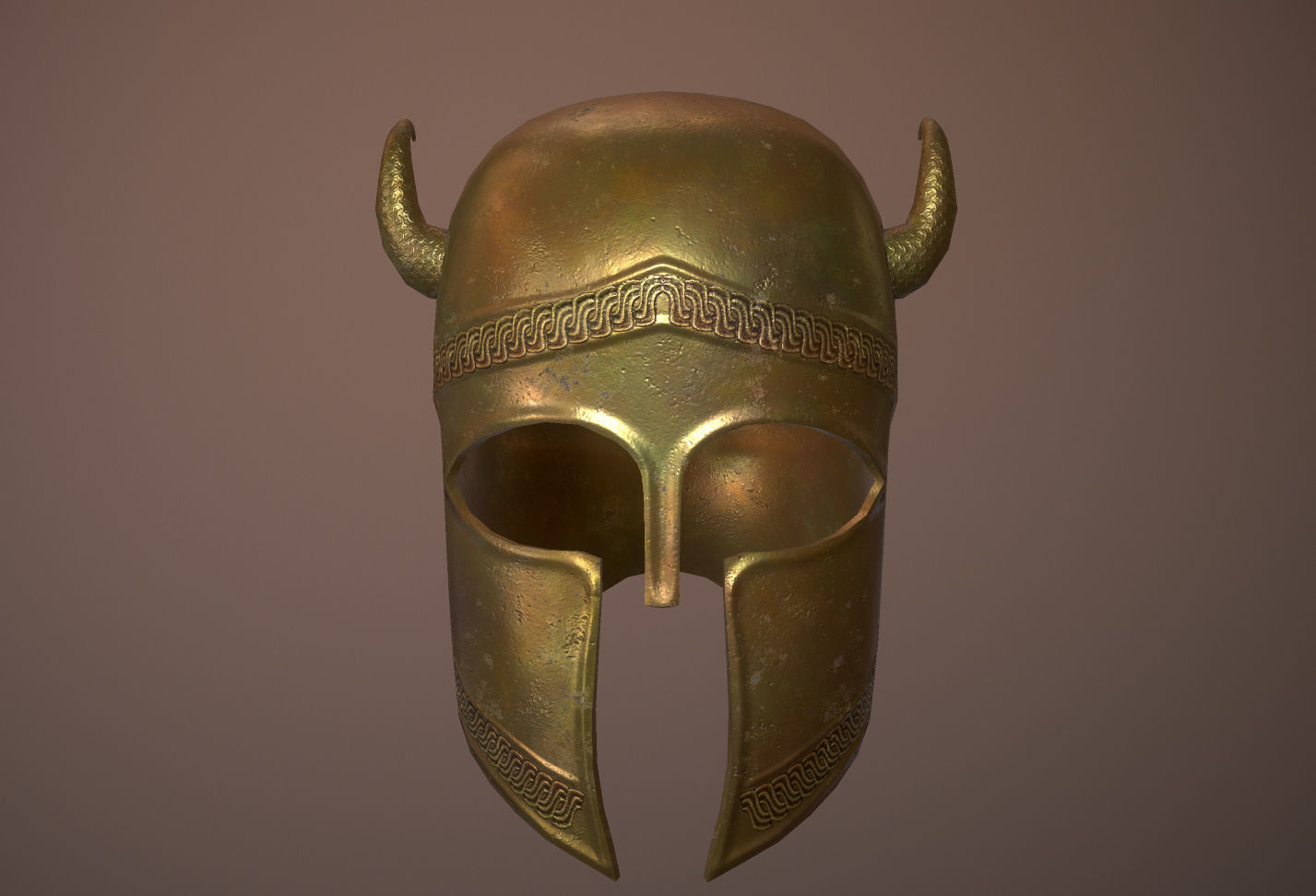 Ancient Helmet Low-poly 3D model_5
