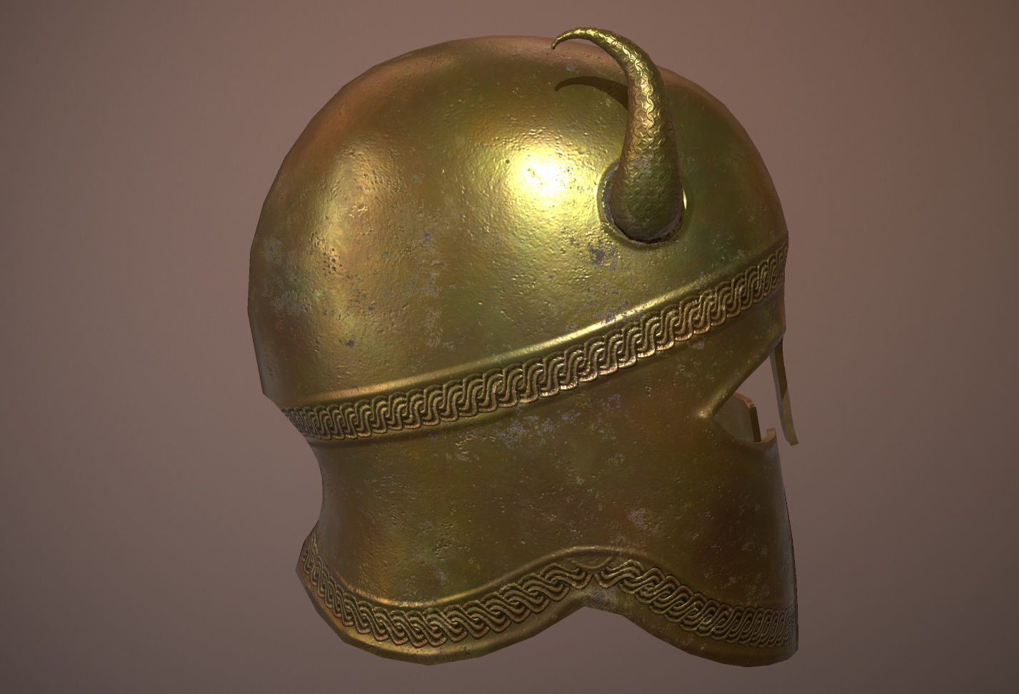 Ancient Helmet Low-poly 3D model_7
