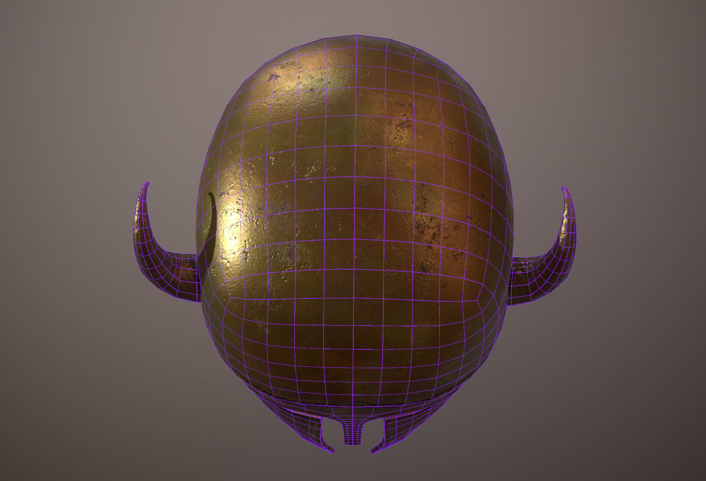 Ancient Helmet Low-poly 3D model_4